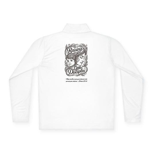 Quarter-Zip Pullover — Retro “Raising Disciples” Vintage Portrait Graphic