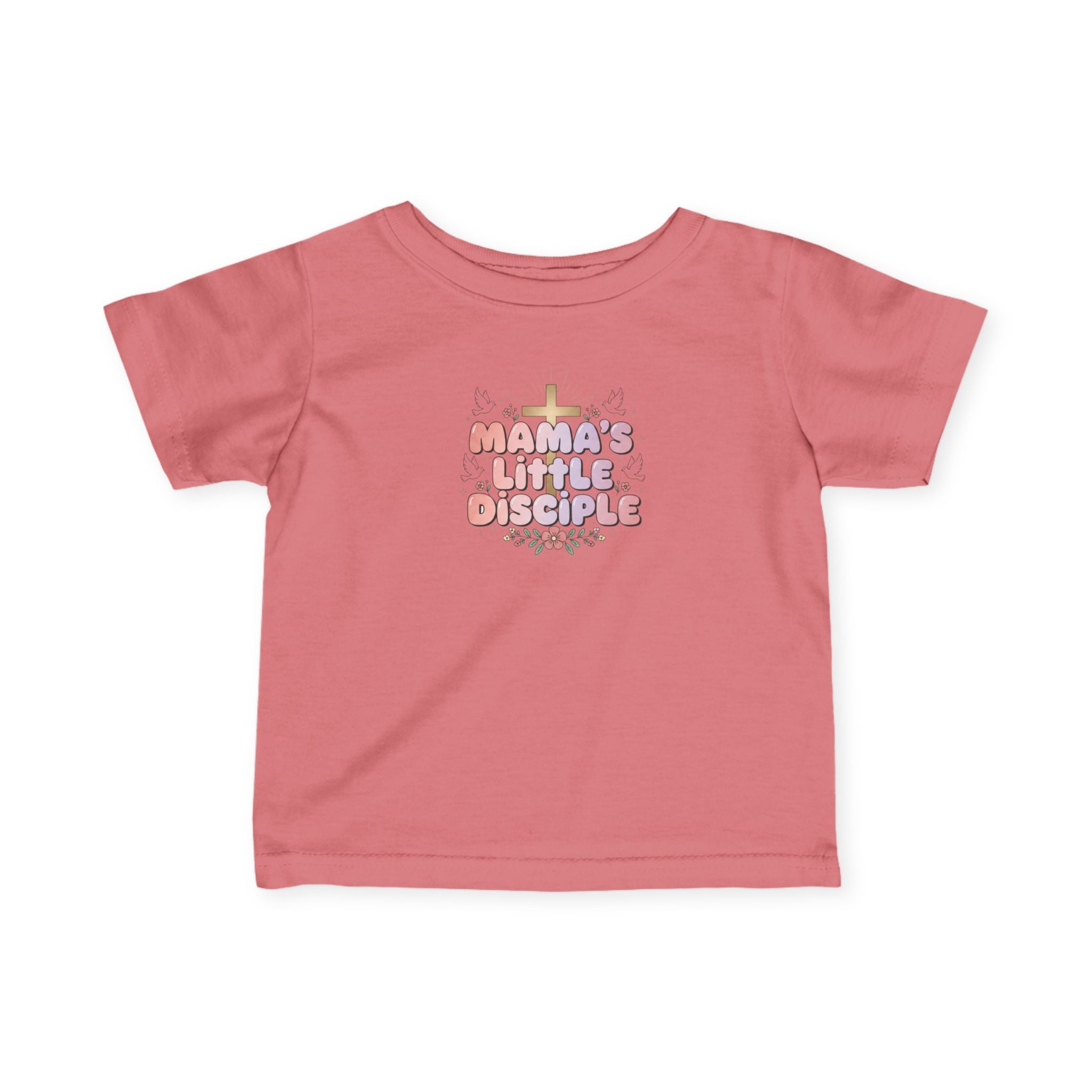 Infant Tee — "Mama's Little Disciple" Cross Baby Girl Shirt