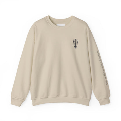 Crewneck Sweatshirt — “Raising Little Disciples” Vintage Christian Graphic