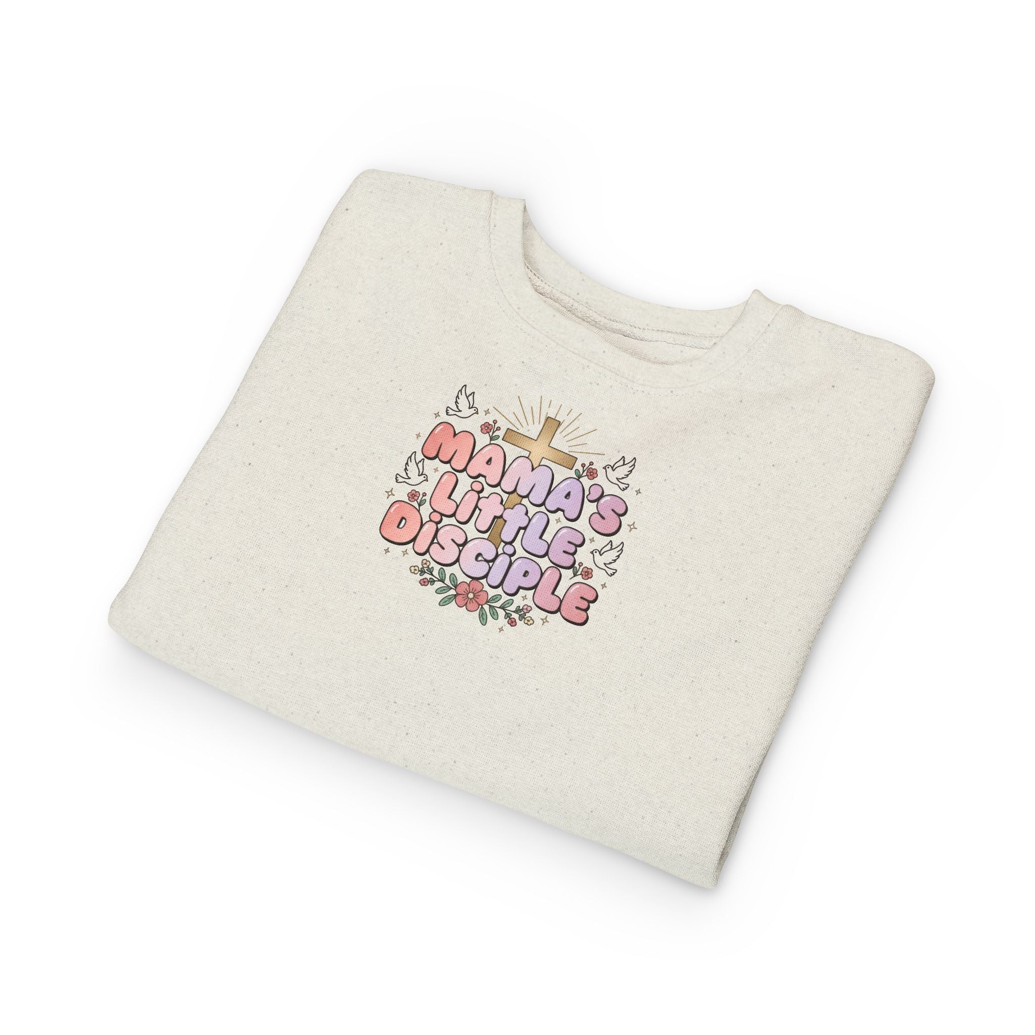 Mama's Little Disciple Toddler Sweatshirt — Christian Baby Gift, Cute Floral Cross Pullover
