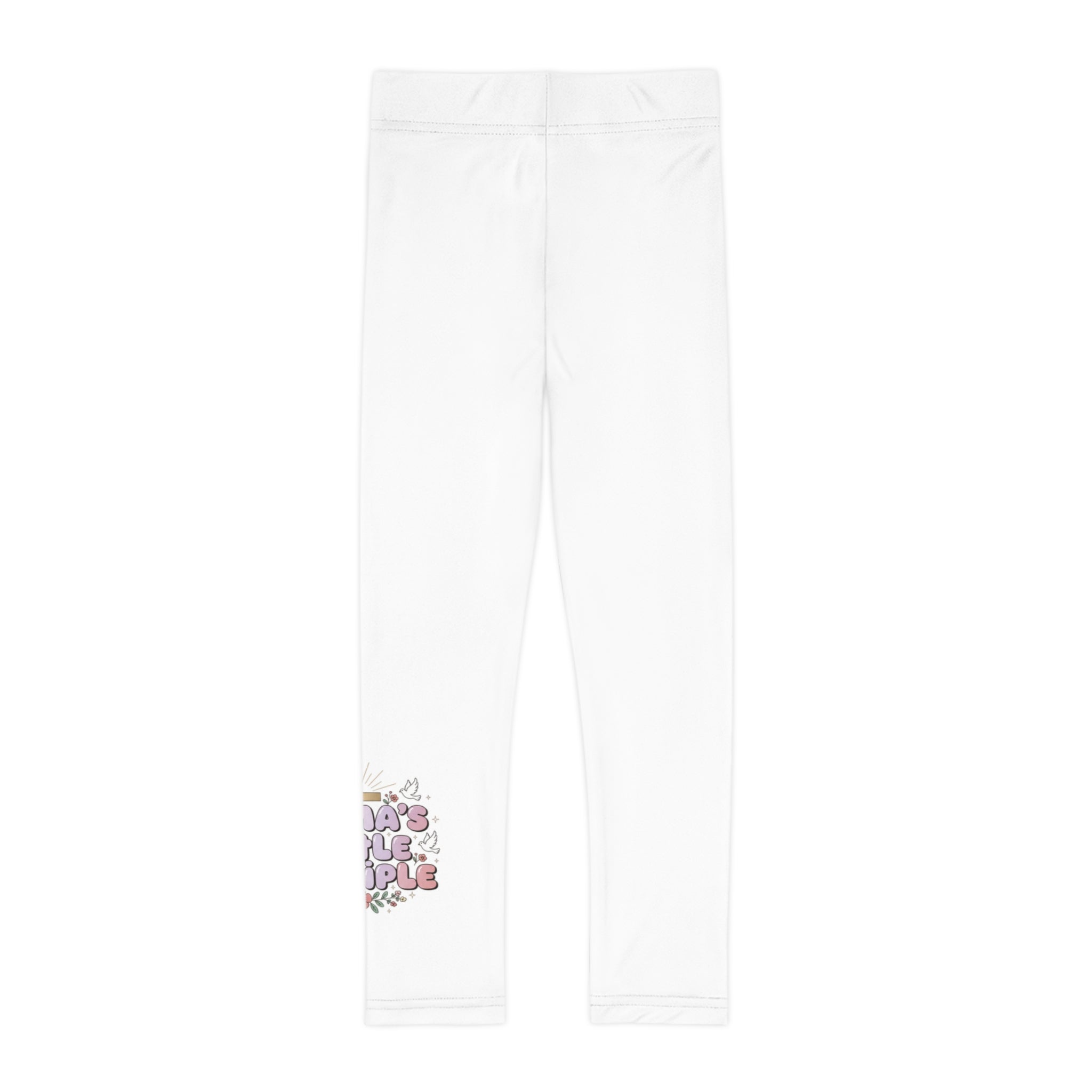 Girls Leggings - Cute Mama's Little Disciple Graphic