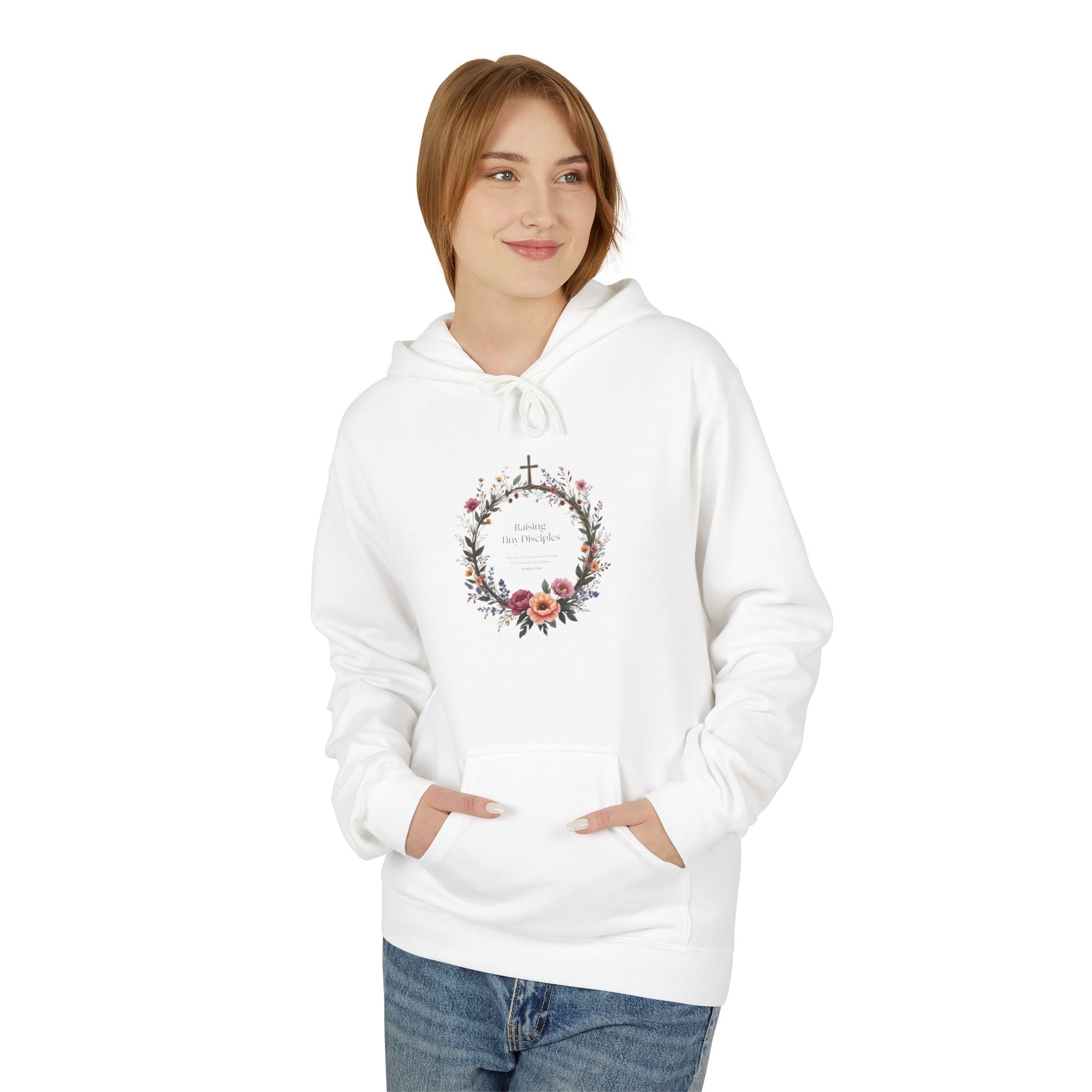 Christian 'Raising Little Disciples' Hoodie — Faith-Based Cross Graphic Pullover