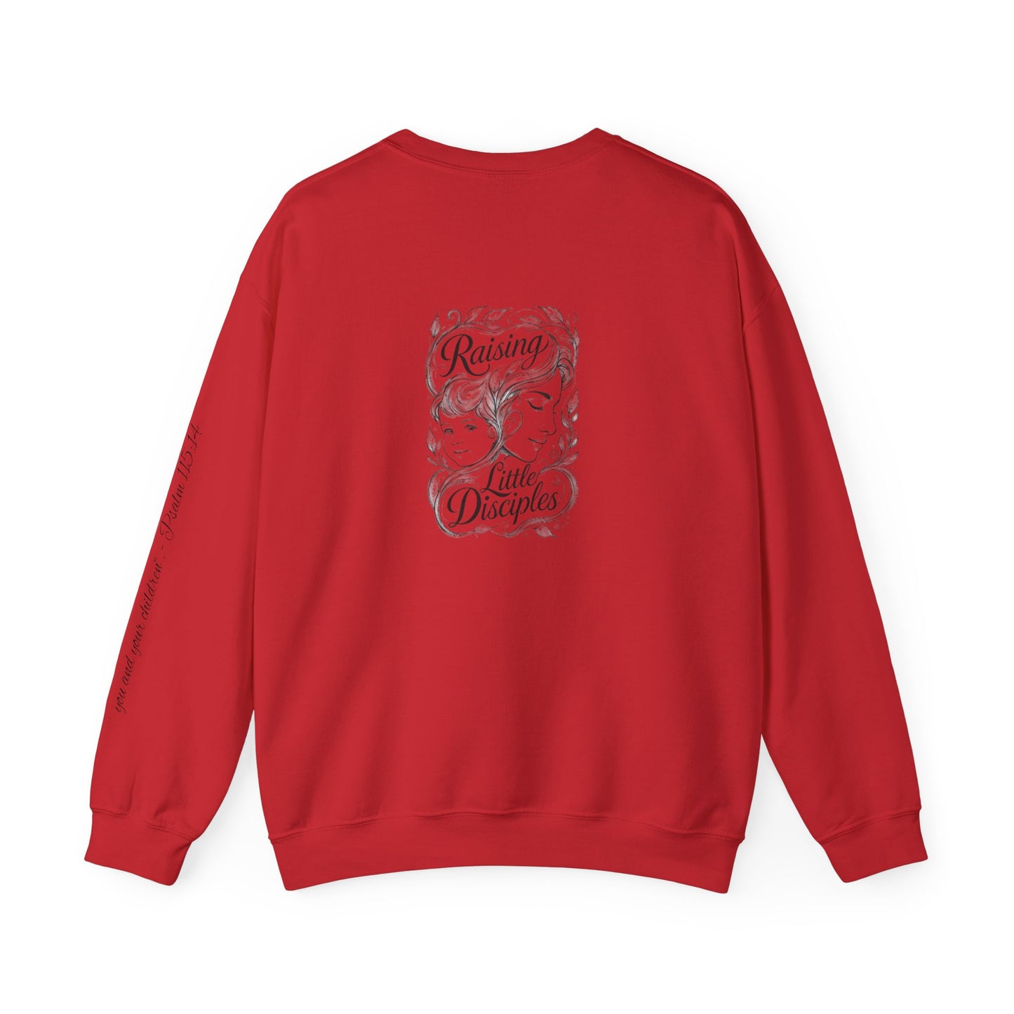 Crewneck Sweatshirt — “Raising Little Disciples” Vintage Christian Graphic