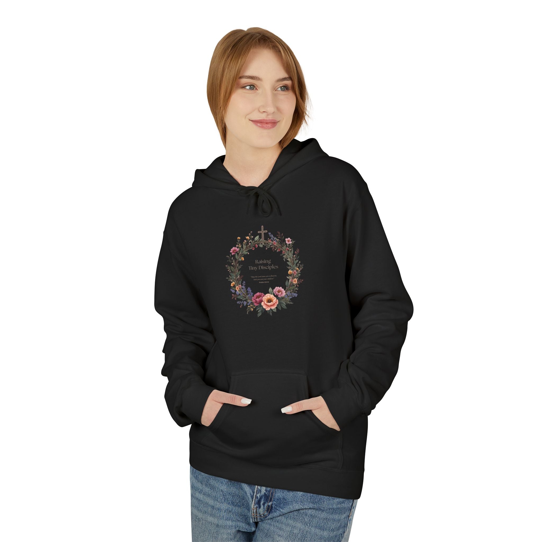 Christian 'Raising Little Disciples' Hoodie — Faith-Based Cross Graphic Pullover
