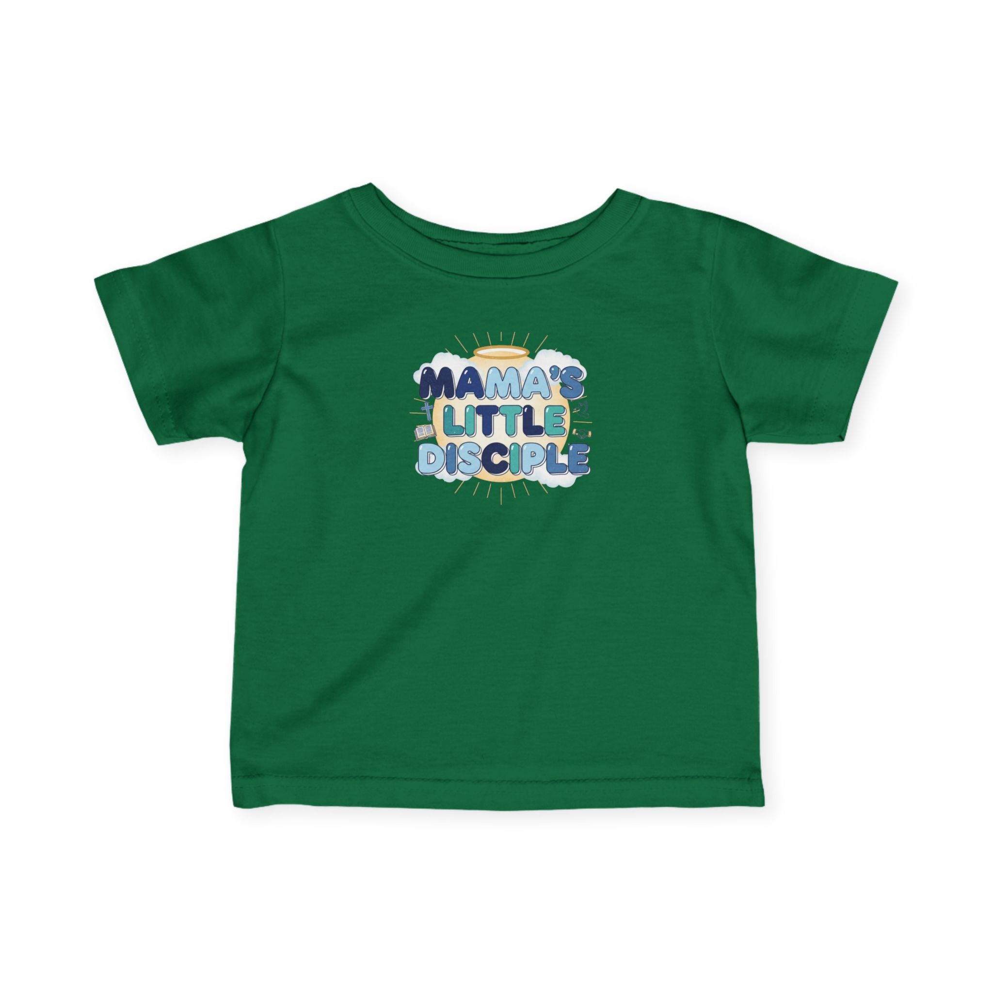 Infant Tee — "Mama's Little Disciple" Baby Boy T‑Shirt (Religious/Baptism Gift)