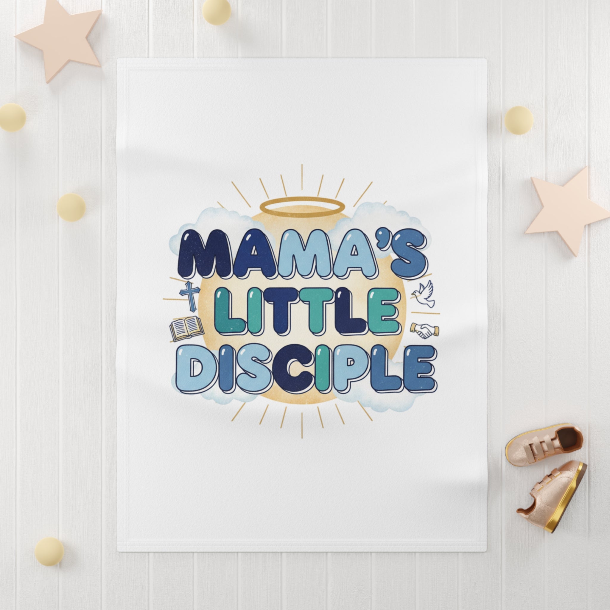 Mama's Little Disciple Soft Fleece Baby Boy Blanket — Christian Baby Gift