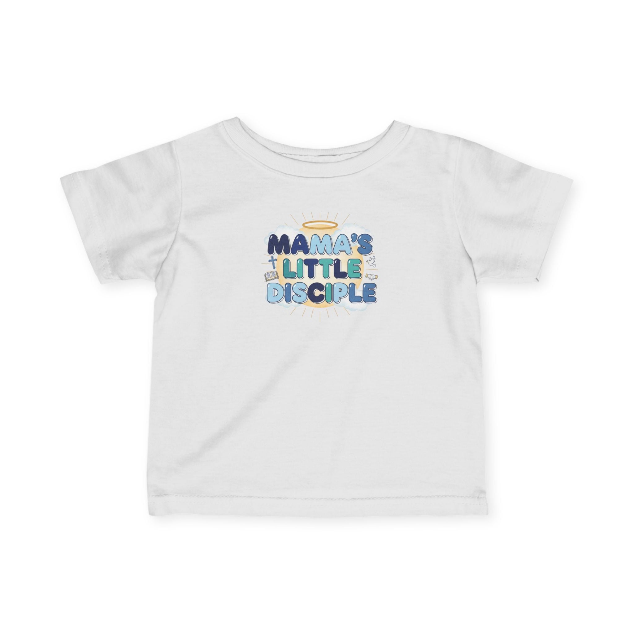Infant Tee — "Mama's Little Disciple" Baby Boy T‑Shirt (Religious/Baptism Gift)