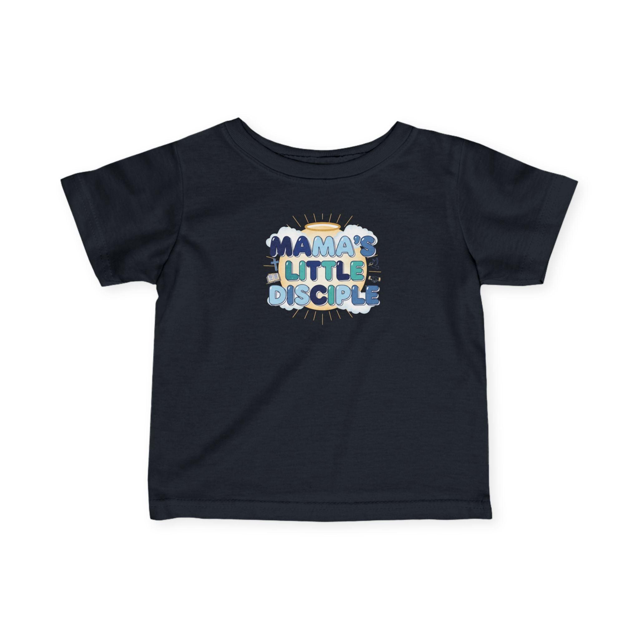 Infant Tee — "Mama's Little Disciple" Baby Boy T‑Shirt (Religious/Baptism Gift)
