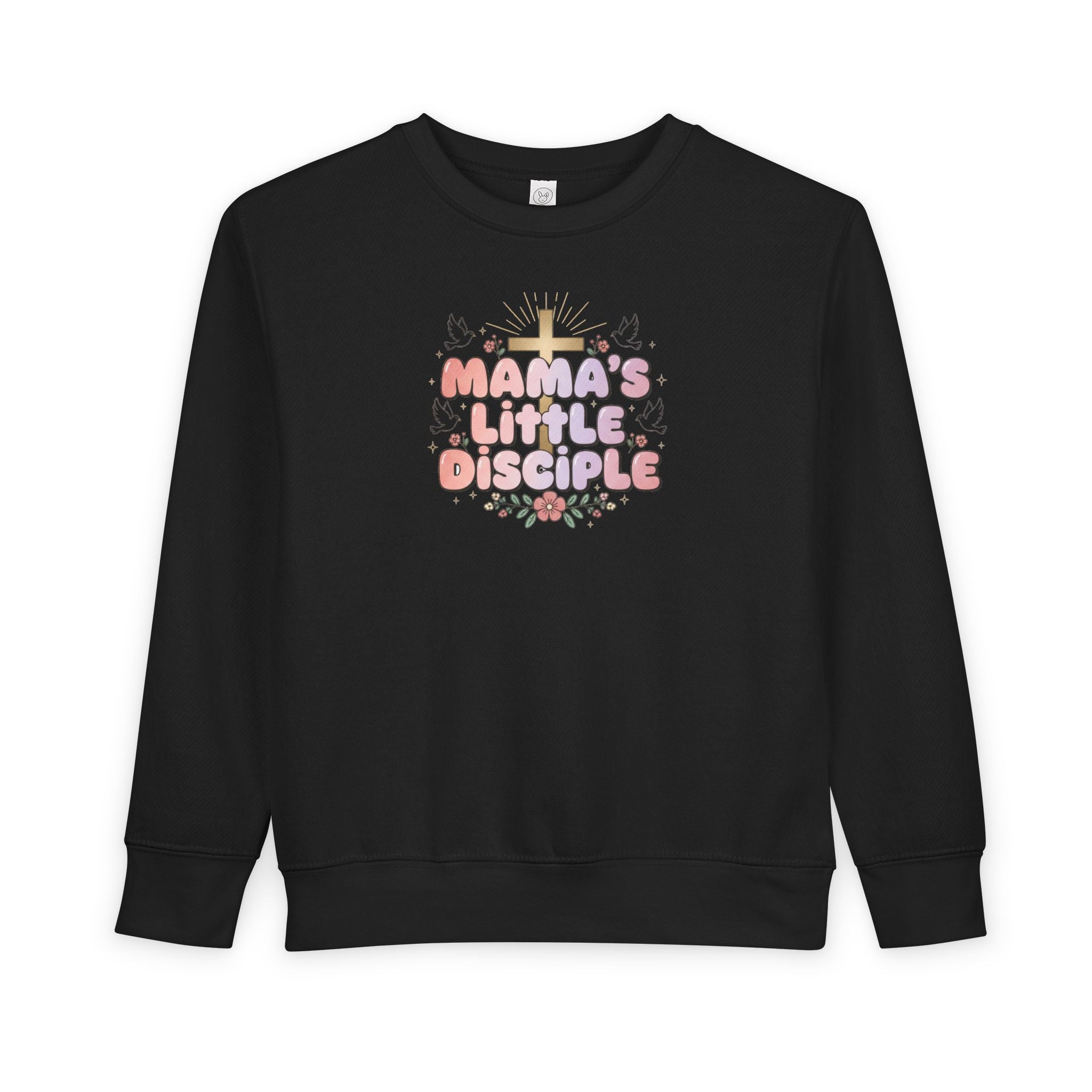 Mama's Little Disciple Toddler Sweatshirt — Christian Baby Gift, Cute Floral Cross Pullover