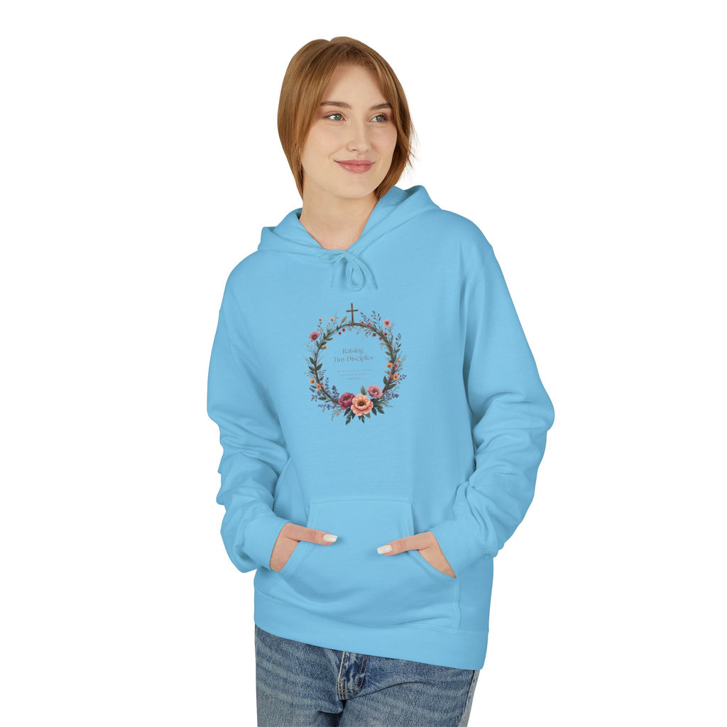 Christian 'Raising Little Disciples' Hoodie — Faith-Based Cross Graphic Pullover