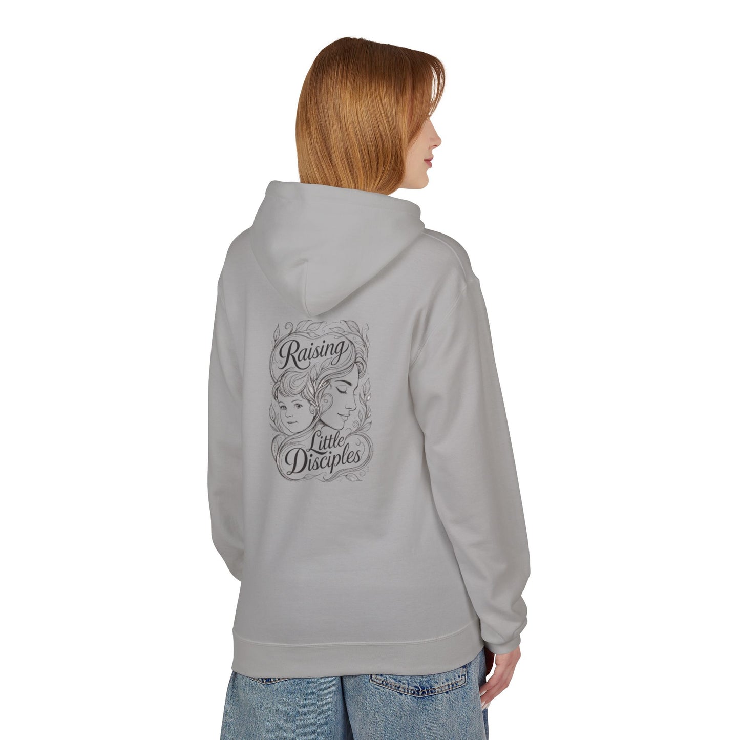 Christian 'Raising Little Disciples' Hoodie — Faith-Based Cross Graphic Pullover
