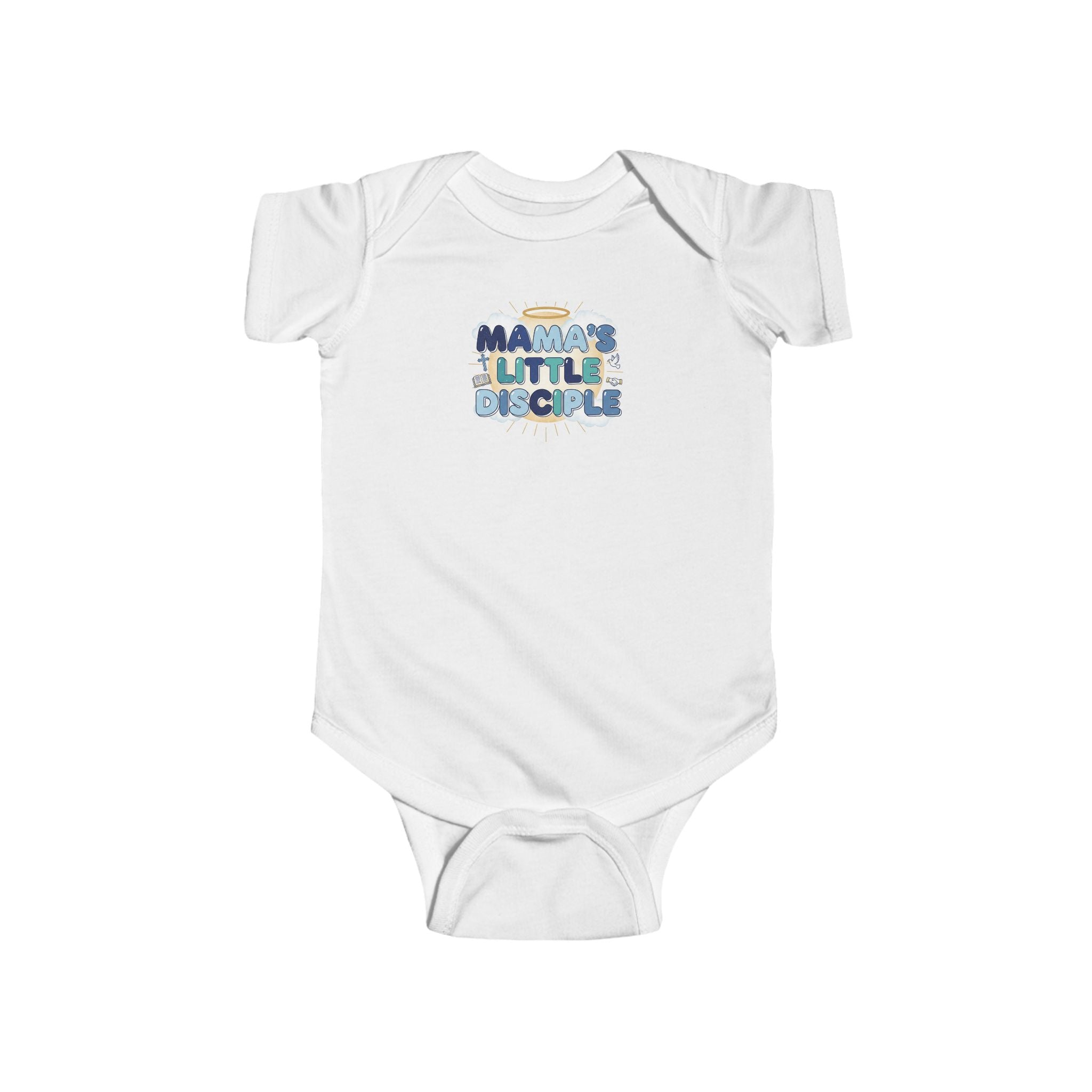 Baby Boy Bodysuit - Mama's Little Disciple Cute Religious Infant Onesie