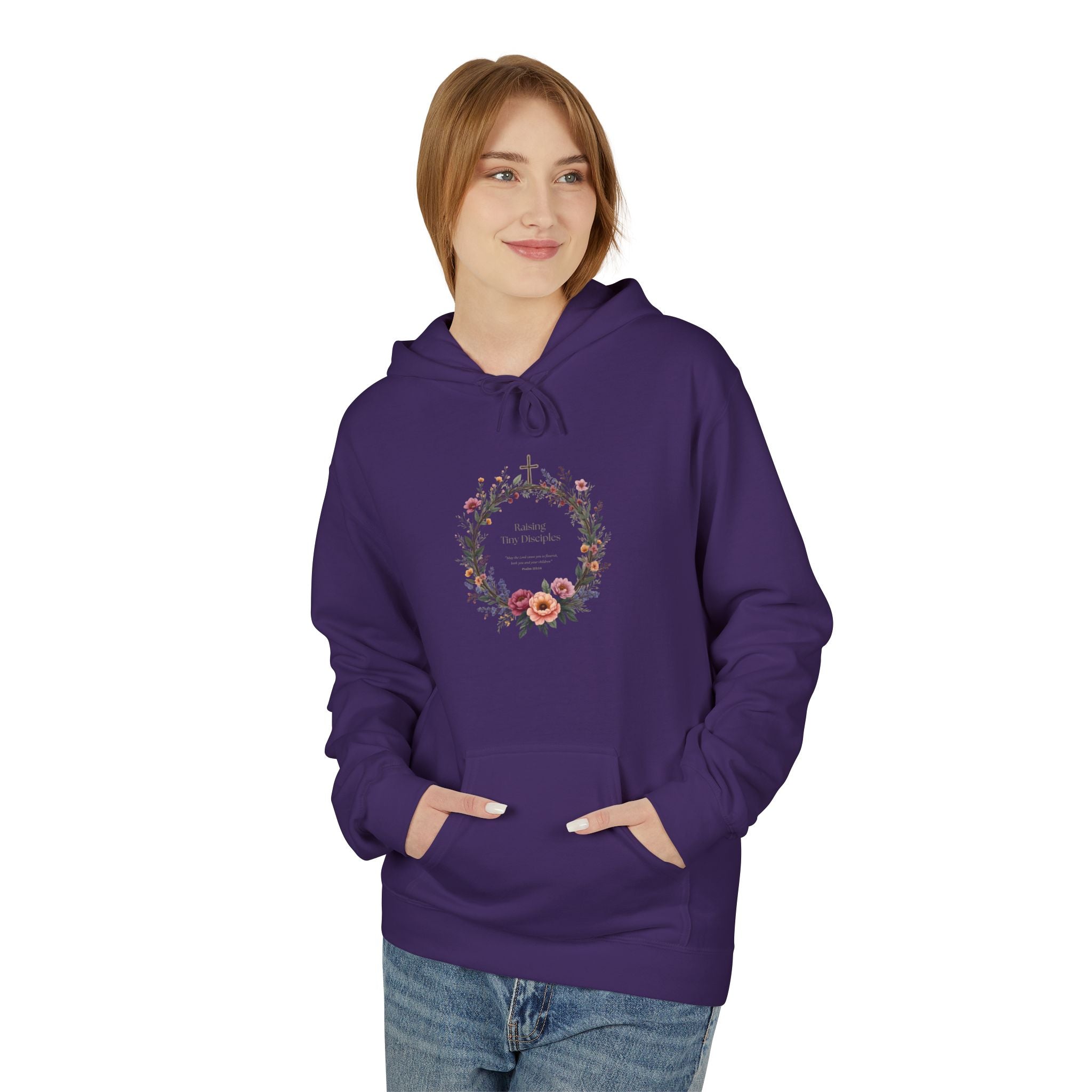 Christian 'Raising Little Disciples' Hoodie — Faith-Based Cross Graphic Pullover