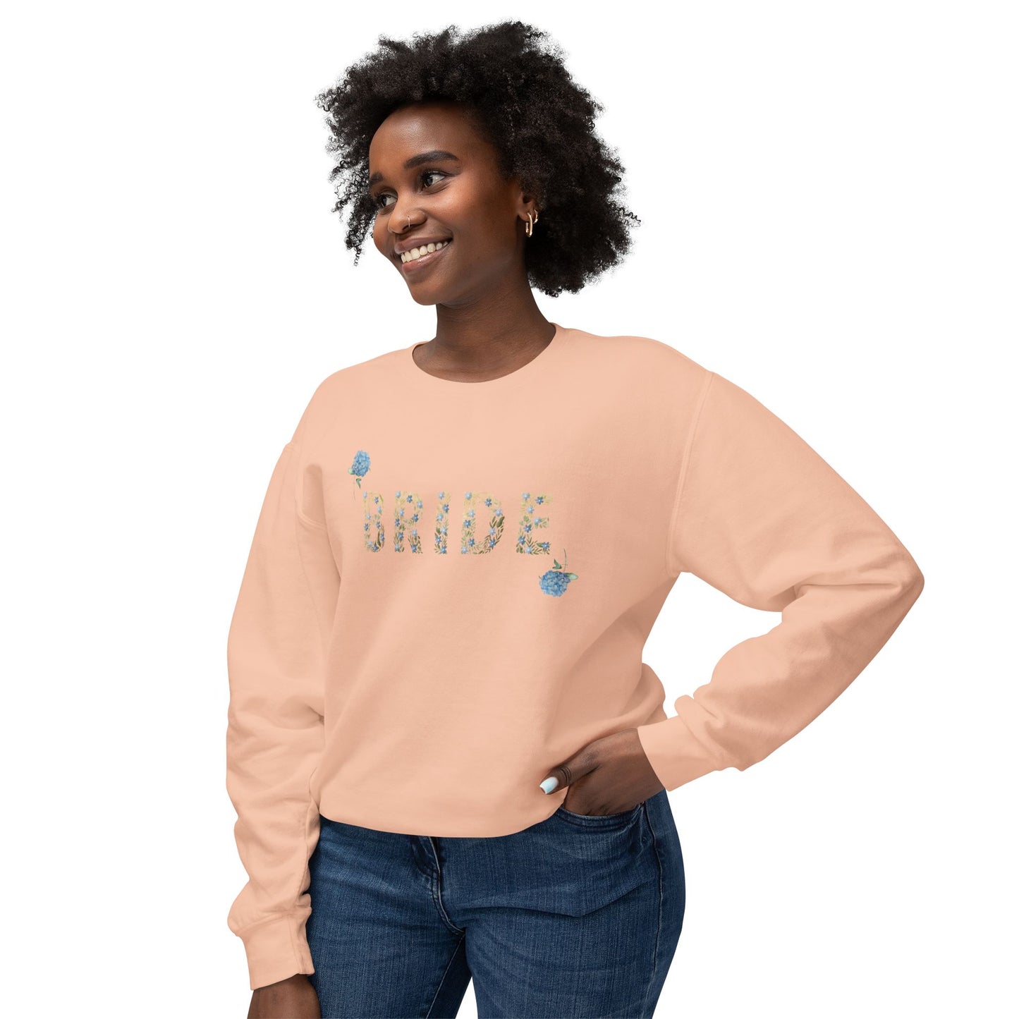 Bride- Women's Flower Lightweight Crewneck Sweatshirt Aria Di Amore