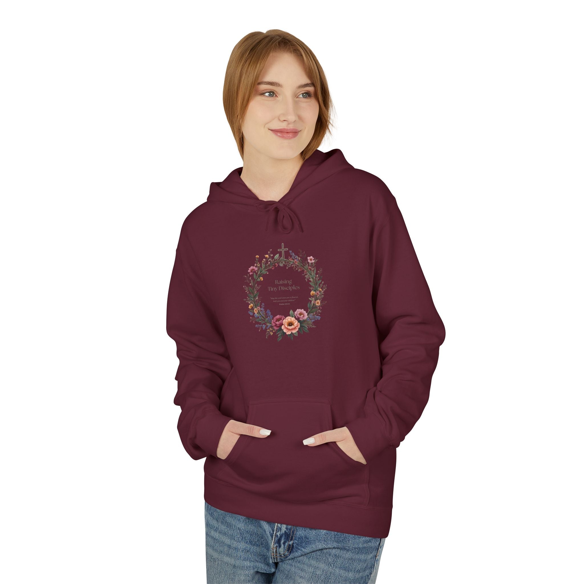Christian 'Raising Little Disciples' Hoodie — Faith-Based Cross Graphic Pullover