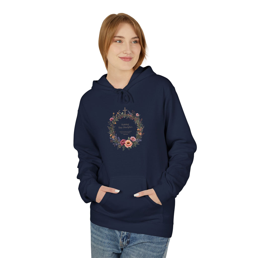 Christian 'Raising Little Disciples' Hoodie — Faith-Based Cross Graphic Pullover