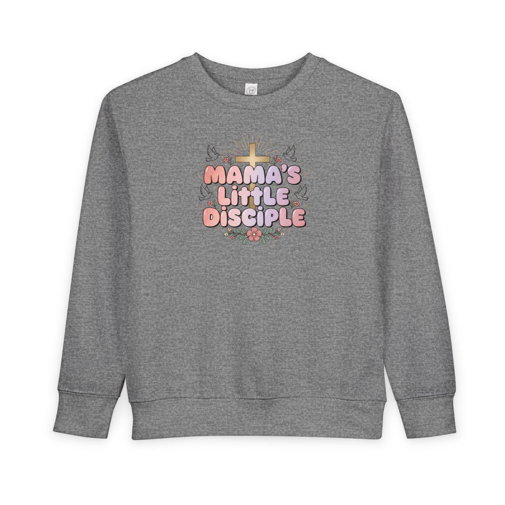 Mama's Little Disciple Toddler Sweatshirt — Christian Baby Gift, Cute Floral Cross Pullover