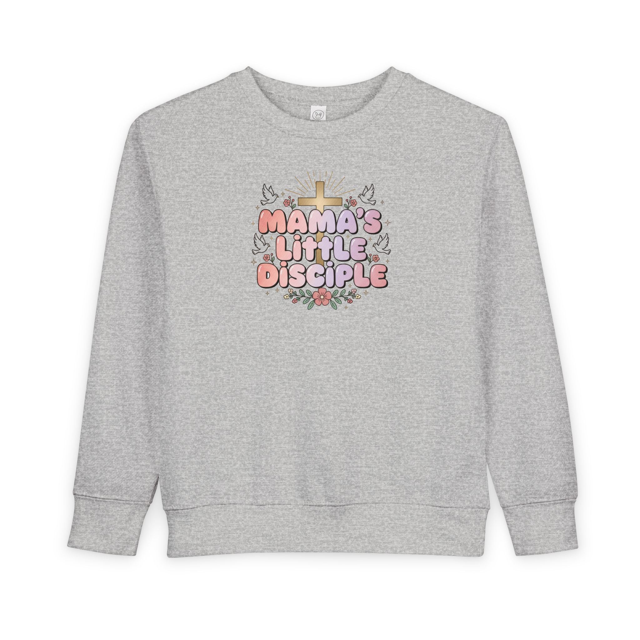Mama's Little Disciple Toddler Sweatshirt — Christian Baby Gift, Cute Floral Cross Pullover