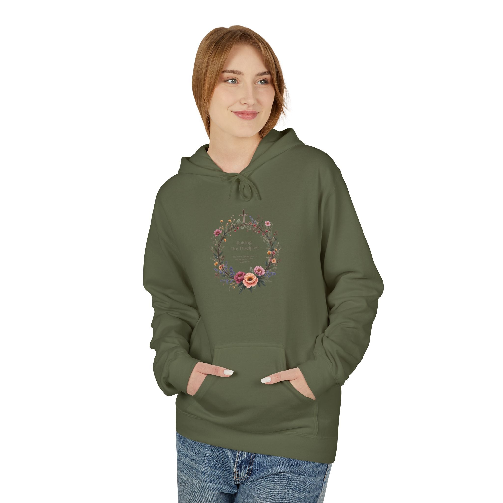 Christian 'Raising Little Disciples' Hoodie — Faith-Based Cross Graphic Pullover