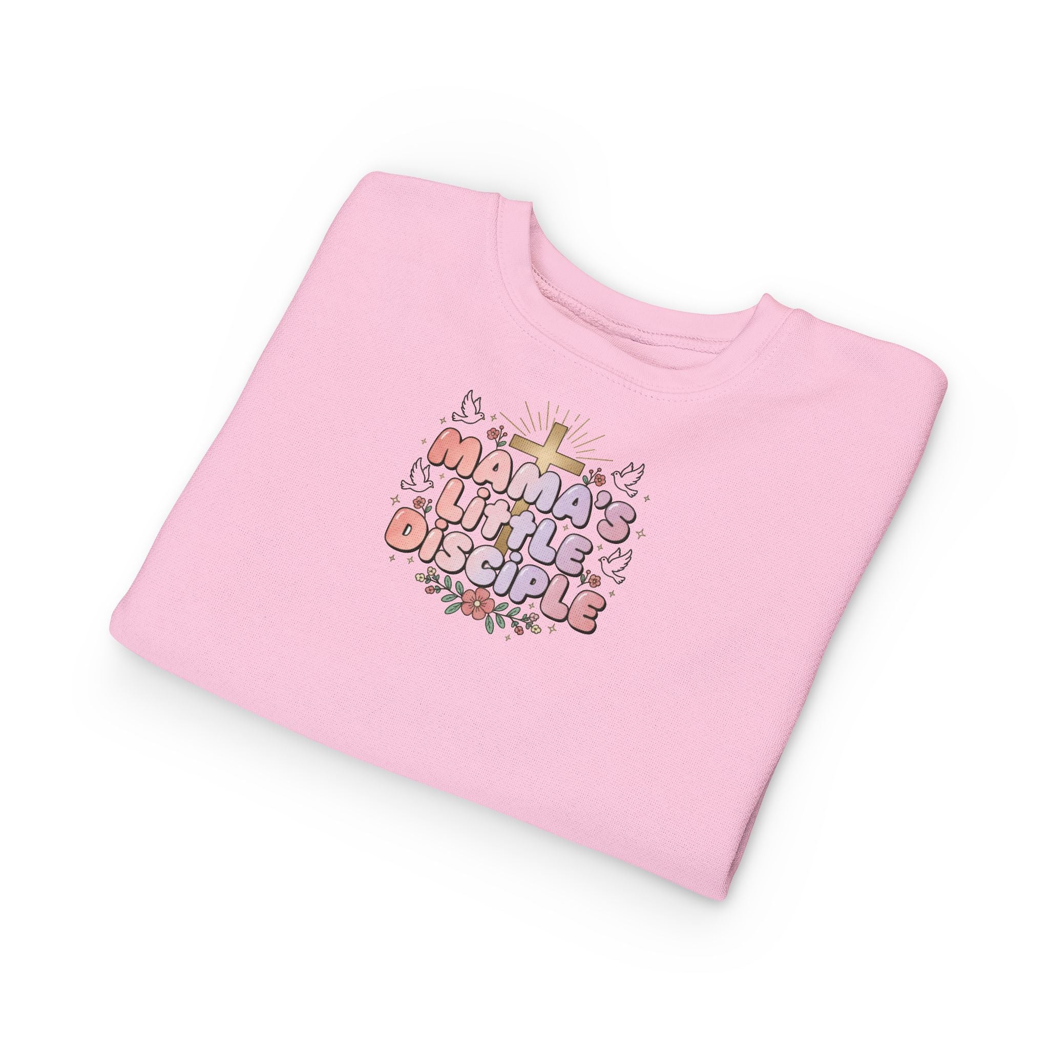 Mama's Little Disciple Toddler Sweatshirt — Christian Baby Gift, Cute Floral Cross Pullover