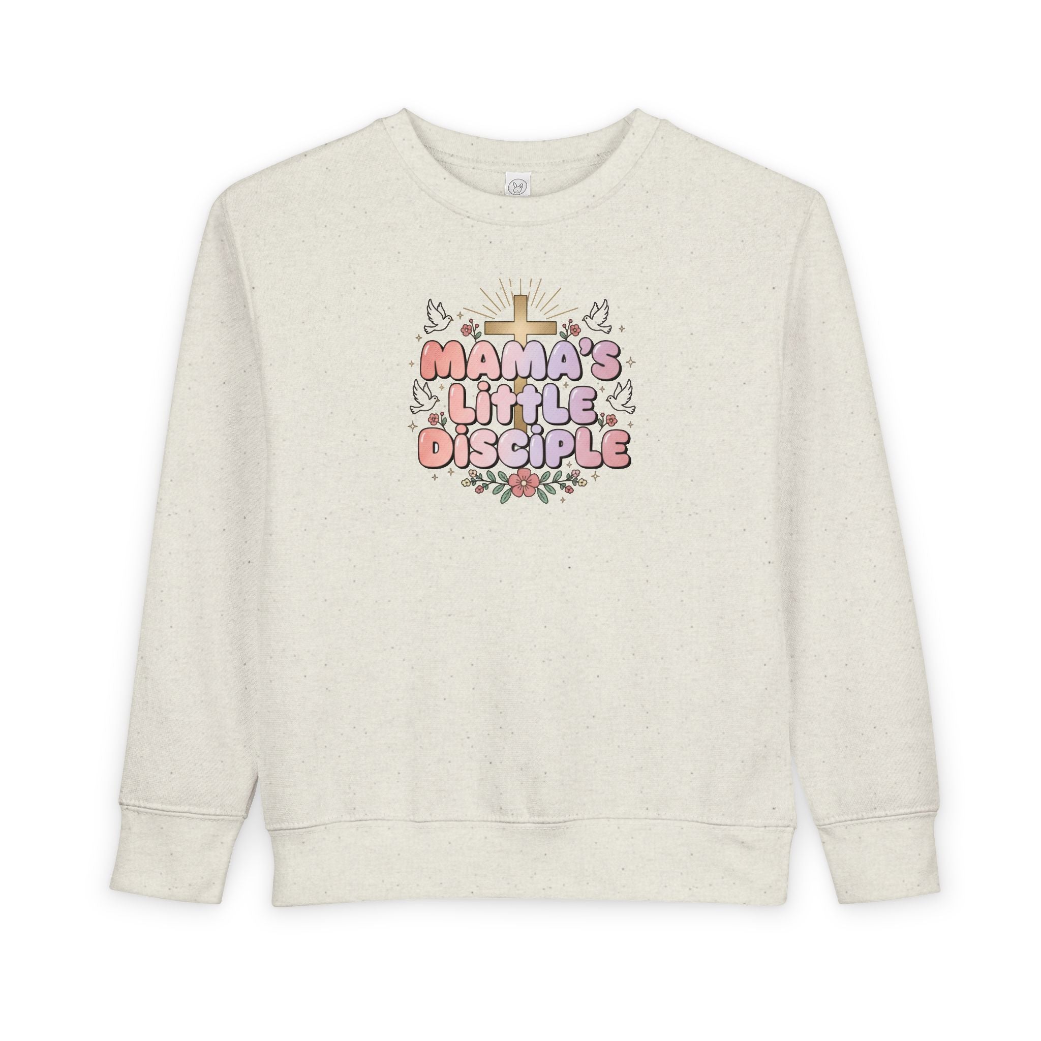 Mama's Little Disciple Toddler Sweatshirt — Christian Baby Gift, Cute Floral Cross Pullover