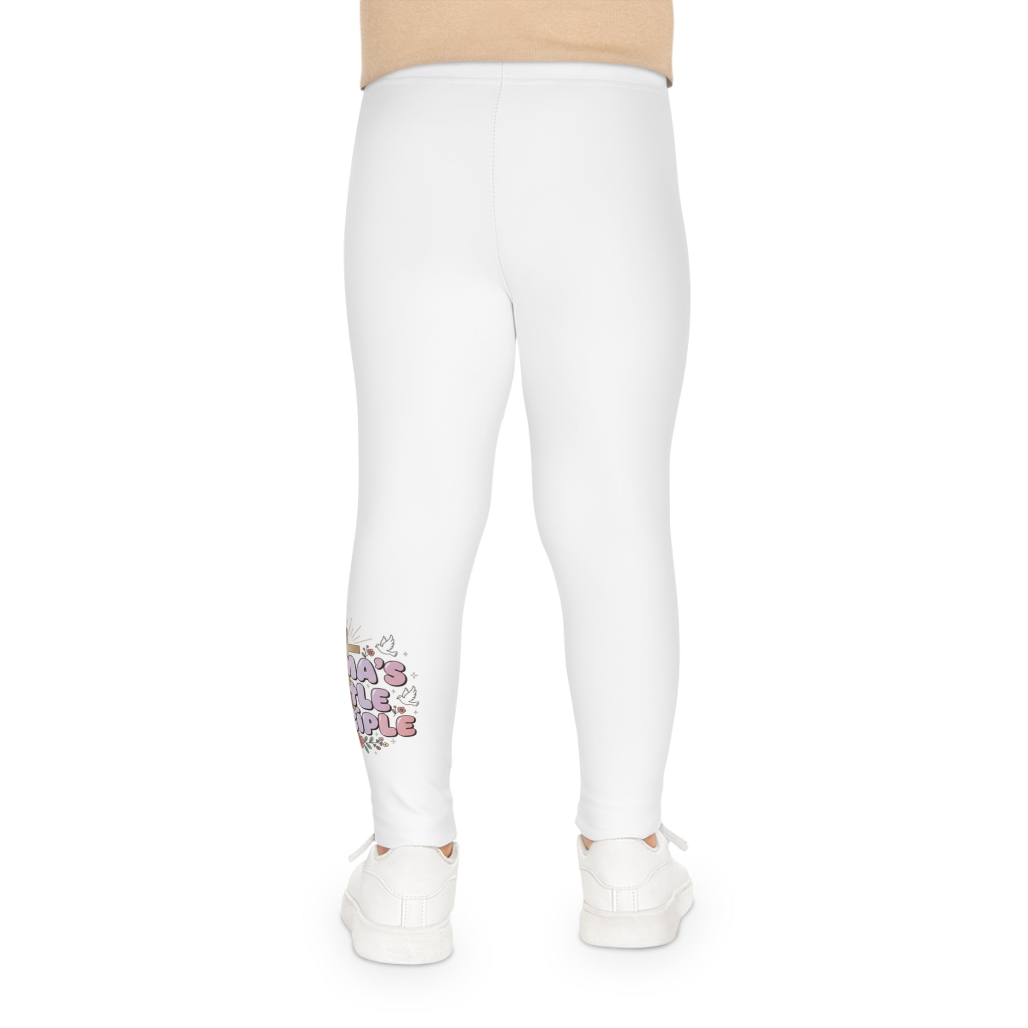 Girls Leggings - Cute Mama's Little Disciple Graphic