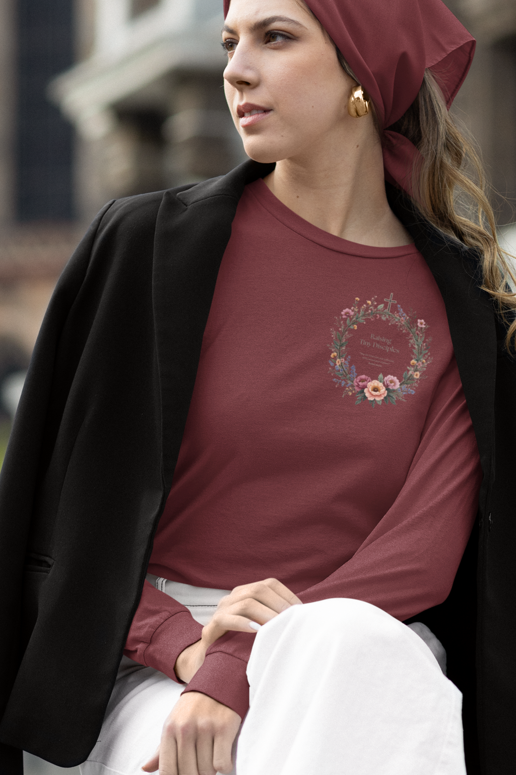 Raising Little Disciples Long Sleeve Tee — Christian Mom Faith Shirt